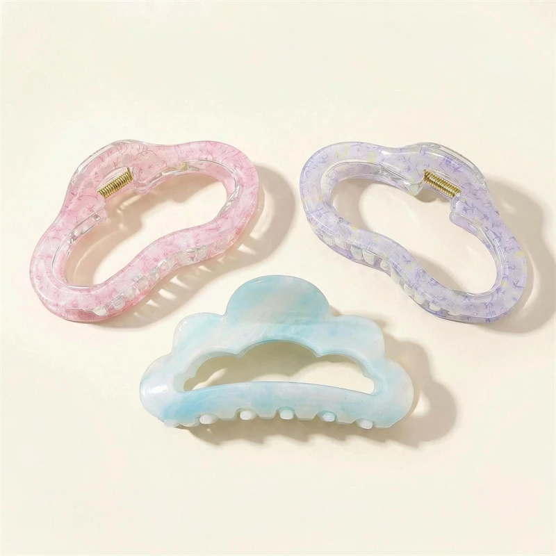 

1PC Cloud-shaped Hair Claws Clips Acrylic Durable Hair Clip for Fine Hair Women Daily Wear Office Hair Styling Accessories