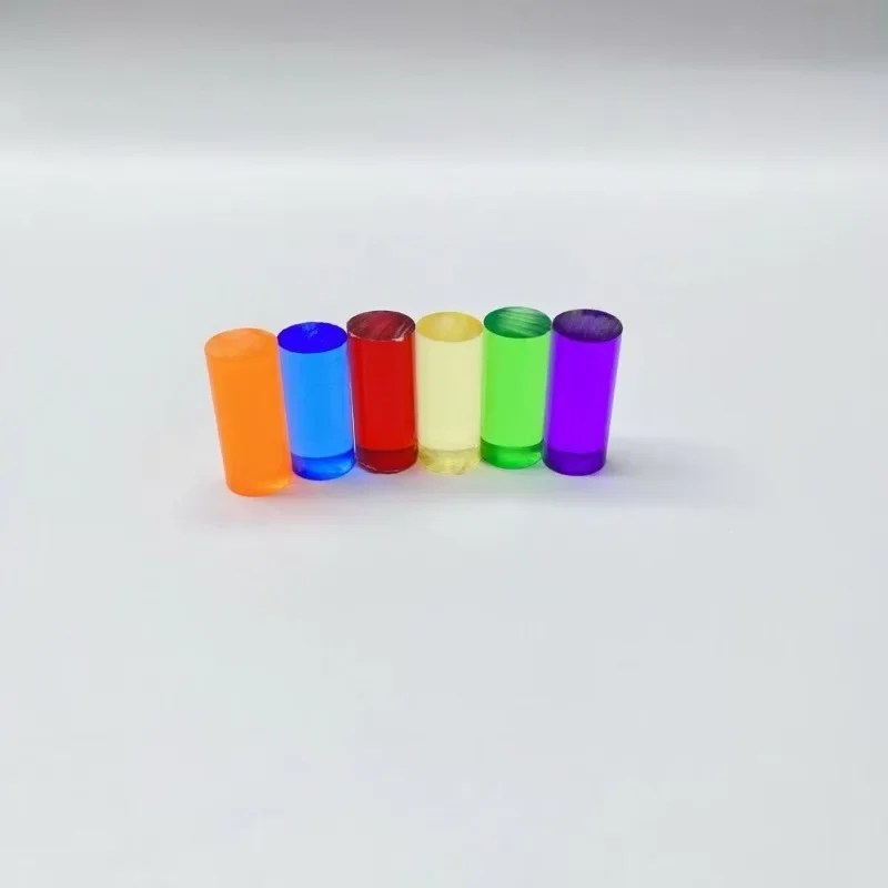 Сменные насадки для бильярдного кия, прозрачный пластиковый стержень, 6 цветов, диаметр 15 мм и длина 25 мм