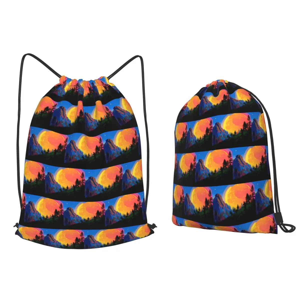 Run To The Peak Backpacks Multi-function Drawstring Bags Shoes Bag Book Bags for Man Woman Students