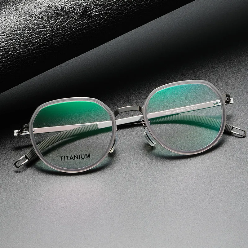 Round Screwless Eyeglasses Frame Ultralight Men Women Titanium Myopia Spectacles Optical Prescription Eyewear Lenses Rubber Ring