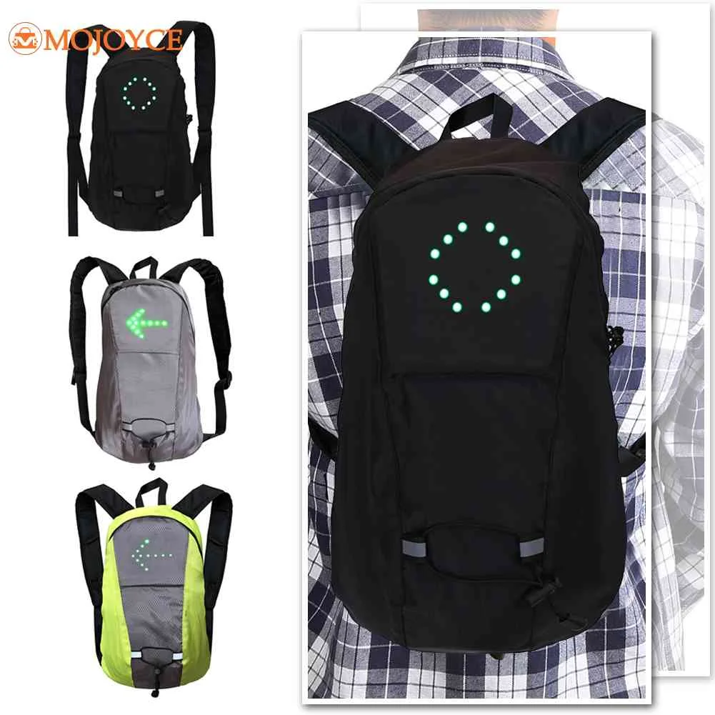 Backpacks Men Bicycle Cycling Bag Wireless Remote LED Turn Signal Light Designer Knapsack Male Rucksuck Men‘s Travel Backpack