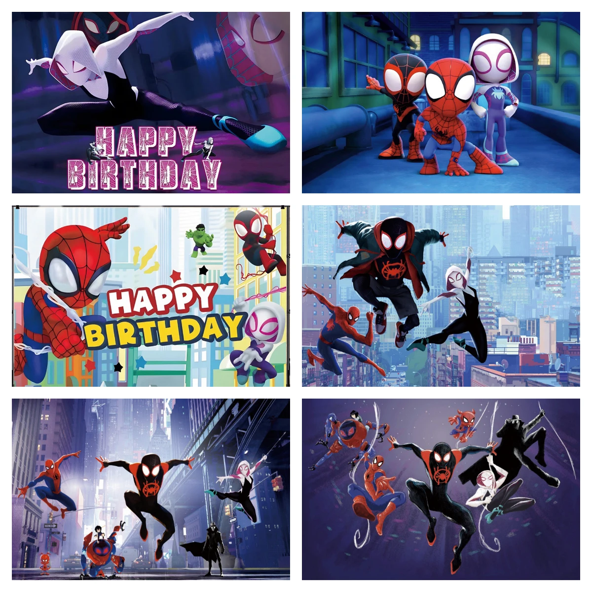 

Spider-Man Friends Photo Backdrop Background For Photography Baby Shower Boy Birthday Party Decoration Props Supplies Banner