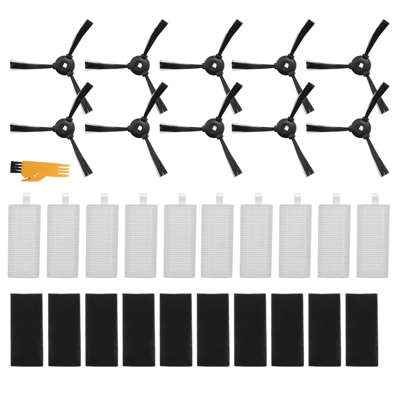 10 фильтров и 10 боковых щеток для робота-пылесоса Lefant M201 T700 M520 M571 M501B M301