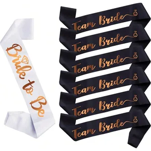 Sash -Satin für einzelne Party -Abschieddekoration, rosa Gold, Braut, Mädchenhenne, Hochzeit, Brautdusche, Dekoration, 1 Set, 1 Set 8 Hauptverkaufsfakten Bad Single Bad - №4