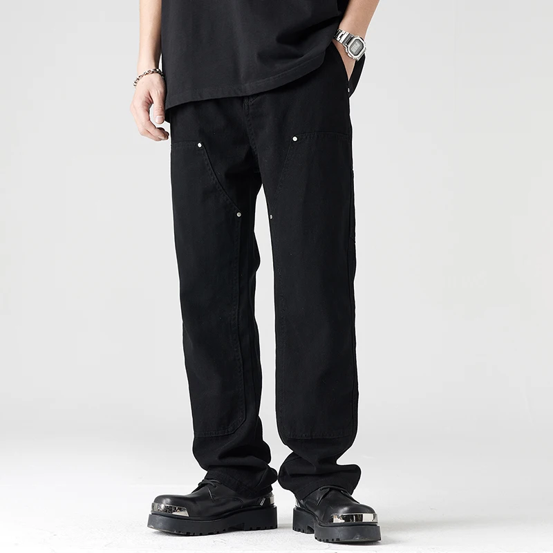 

2026 New High Street Men's Summer American Style Straight Pants Loose Fit Stylish Casual Workwear Trousers Green