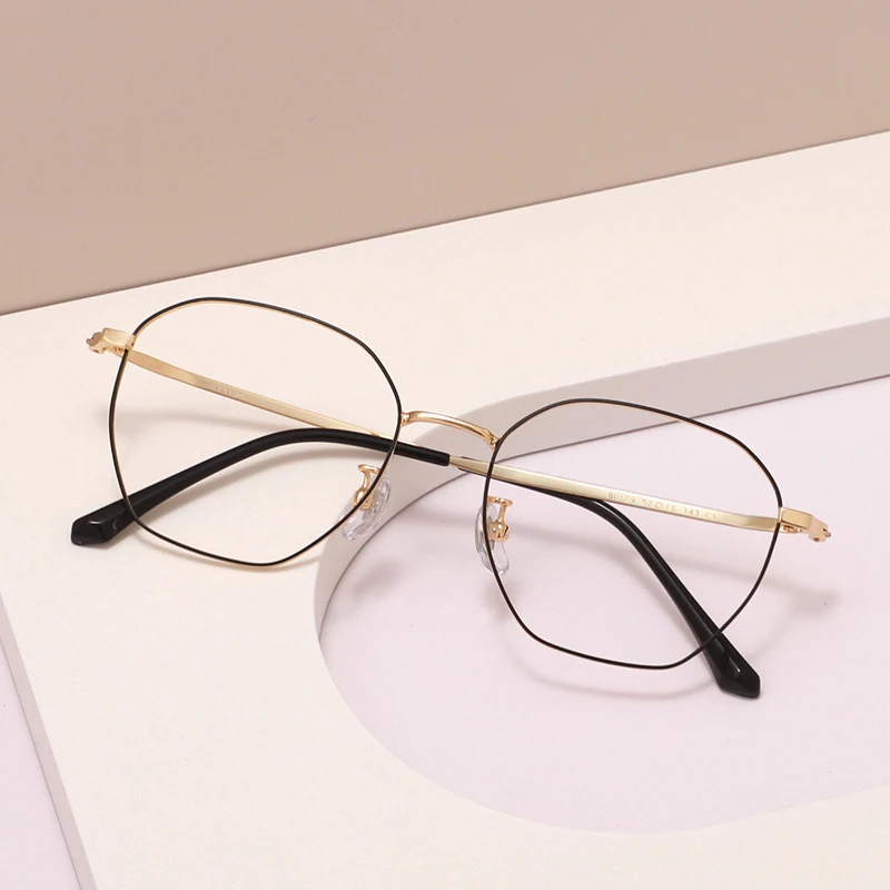 Literary glasses optical frame fashionable round metal eyeglasses anti blue light myopia women men retro eyewear