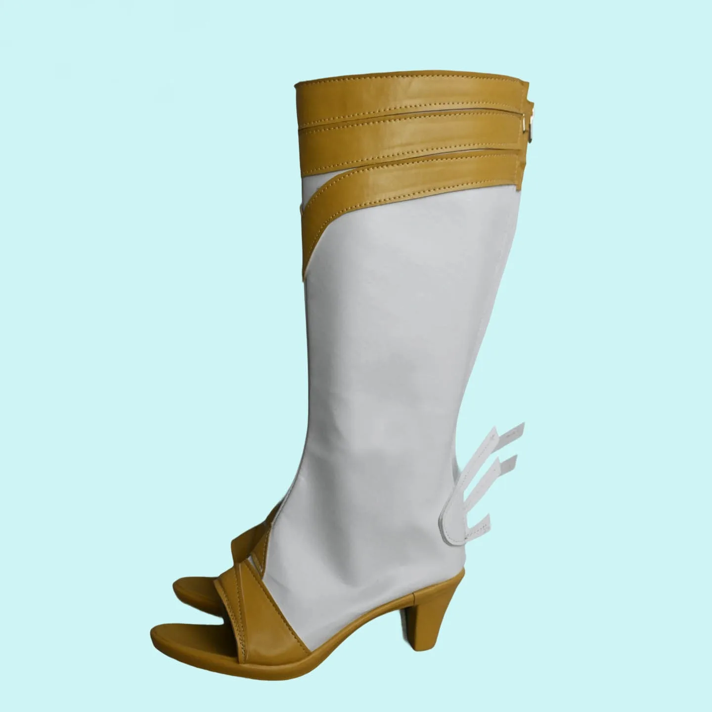 Anime Game Shoes Panty Anarchy Panty Stocking Cosplay Boots White Golden High Heels Halloween Costume Accessories custom made