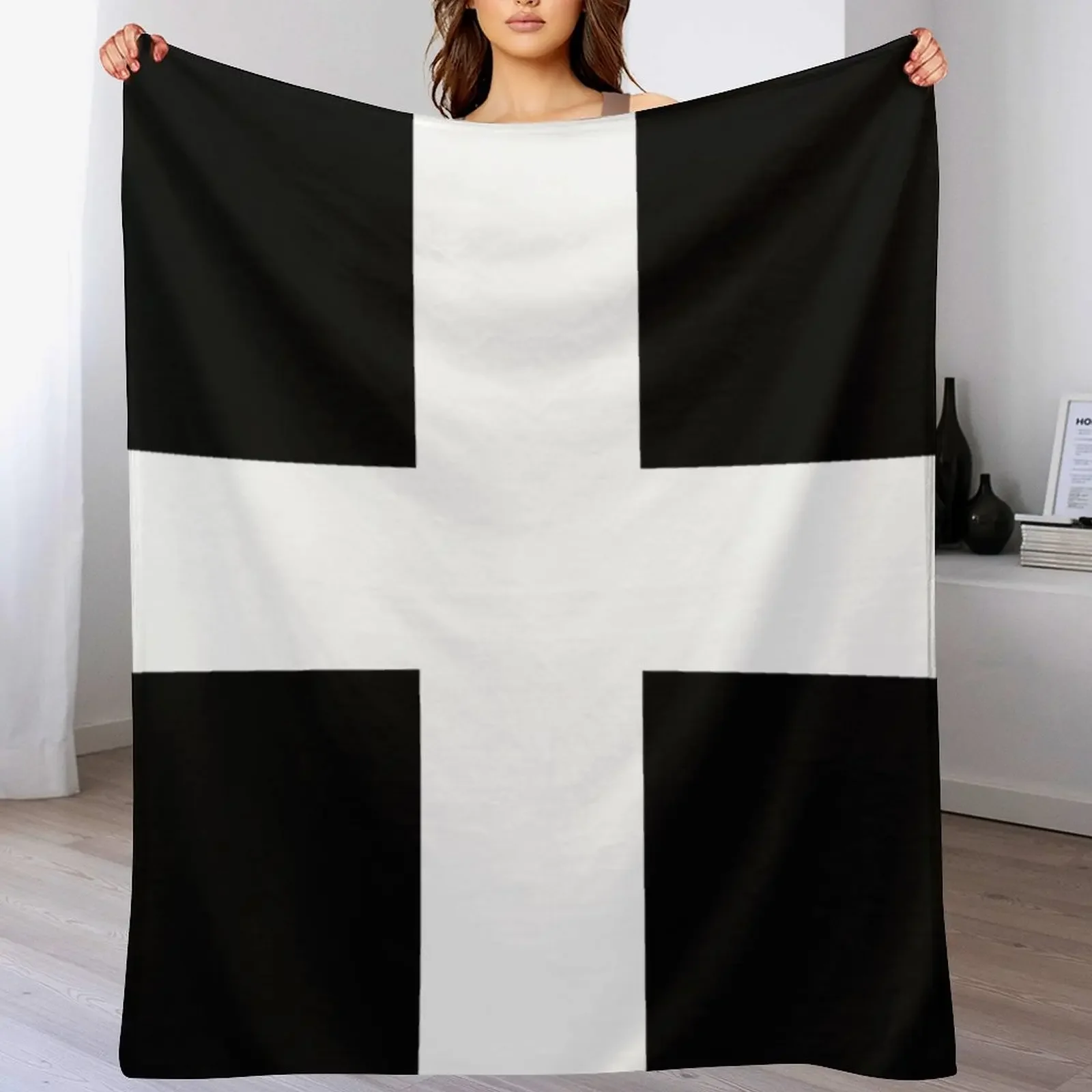 Cornwall flag Throw Blanket Faux Fur Soft Warm Blanket for Bed