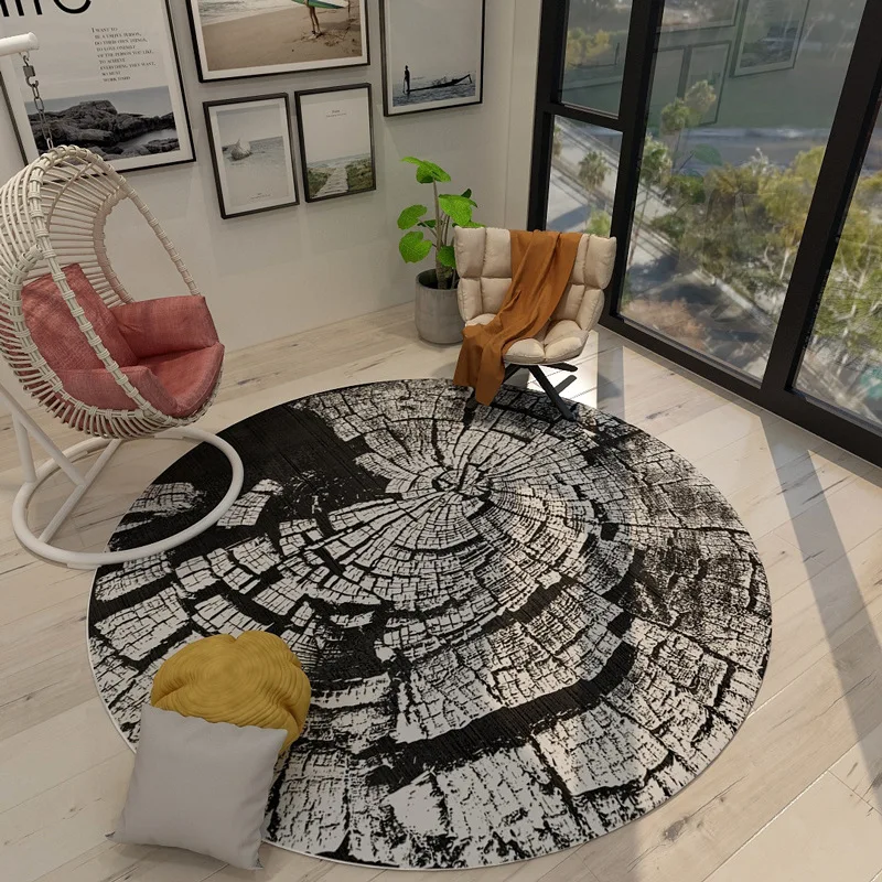 

Wooden Grain 3D Carpet For Bedroom Round Chair Mat Kids Play Floor Rug Home Decor Parlor Living Room Area Rug Non-Slip Doormat