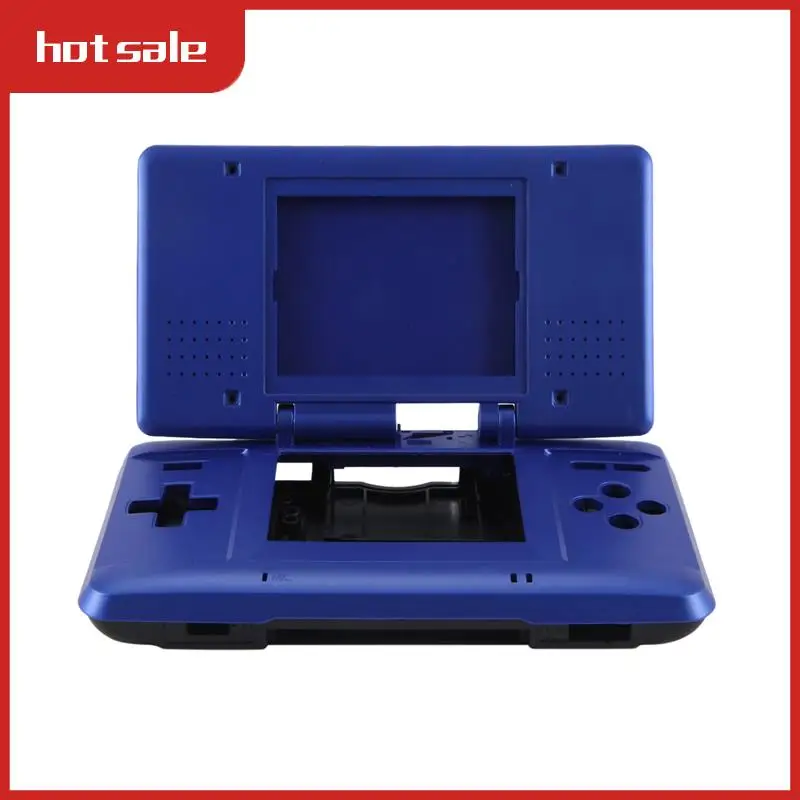 مجموعة كاملة من غطاء الإسكان البديل لوحدة التحكم في الألعاب NDS Nintend DS حافظة مضادة للسقوط لوحدة التحكم في الألعاب باللون الأزرق المتين
