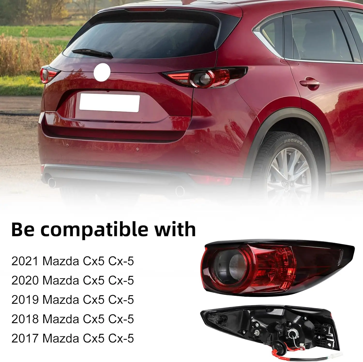 1PC Left Right Tail Light Rear Brake Lamp For Mazda Cx5 Cx-5 2017 2018 2019 2020 2021 With Wire Harness