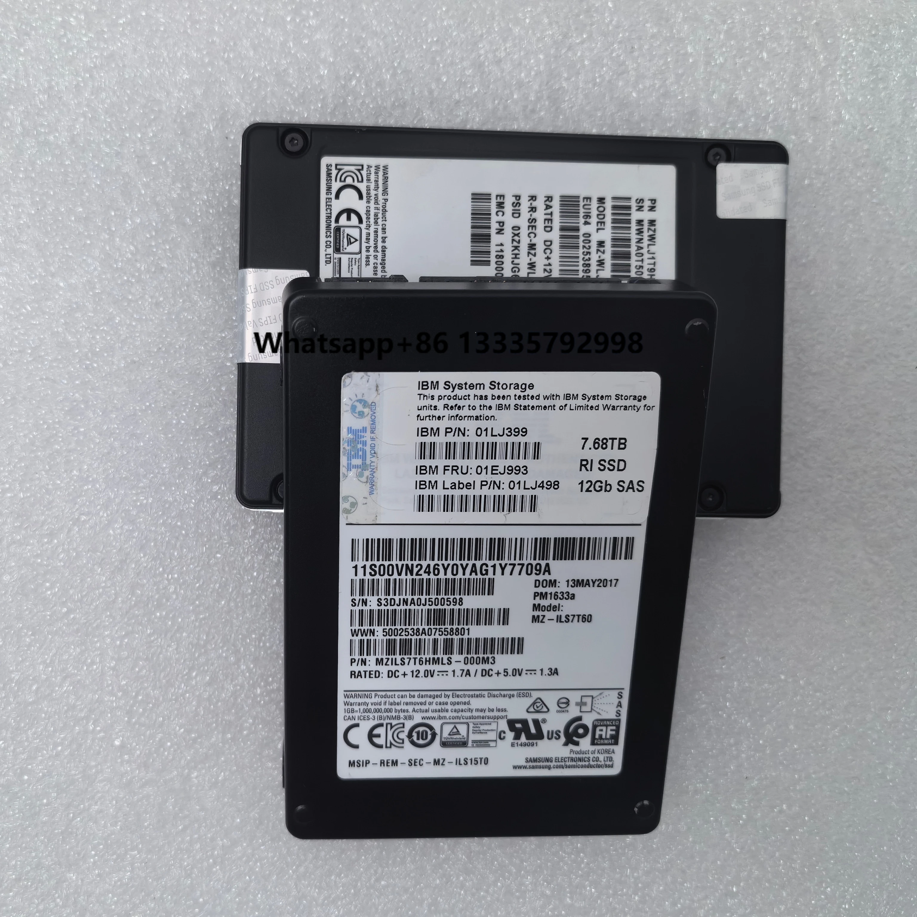 

01EJ993 V7000 Gen2 Storwize SAS 2.5 Inch 7.68TB SSD 12GB 01LJ399 Drive for Storage Solutions