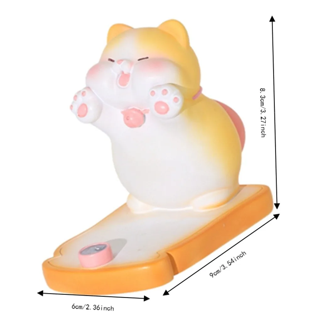 Portable Resin Cat Phone Holder Small 2.36x3.54x3.27in Mobile Phone Holder Portable Mini Phone Stand Bedroom 6