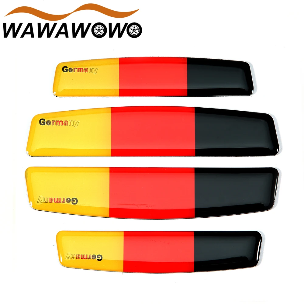 4Pcs/Set Auto Car Vehicle Door Edge Scratch Collision Guard Strip Stickers Germany National Flag Supplies Accessories Products