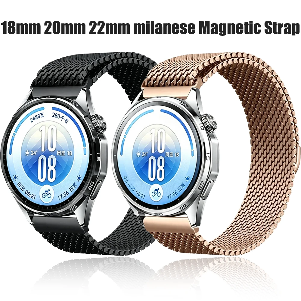18mm 20mm 22mm Milanaise-Armband für Huawei Watch GT7 Pro GT7-6-5-4 Pro Metall-Magnetband Amazfit Active Max/Bip 6-5/Balance 3 2