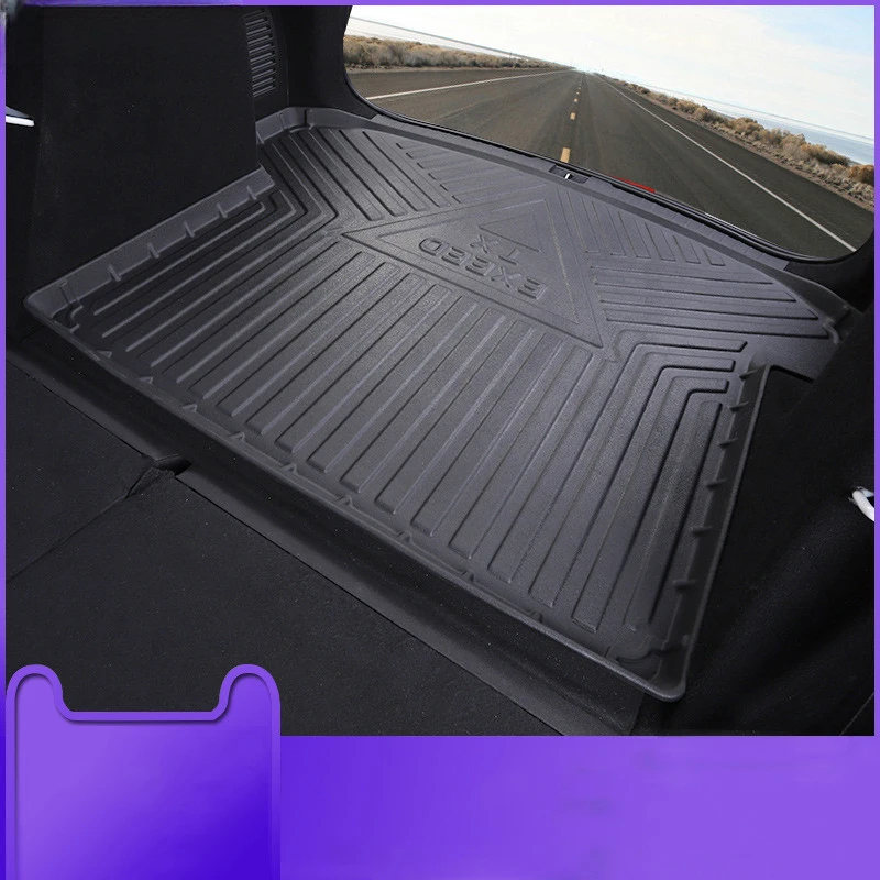 NEW Luxury Car Rear Trunk Liner Cargo Boot TPO Trunk Mat Floor Tray Mud Kick Carpet For Chery Exeed TX TXL 2018-2021 Accessories