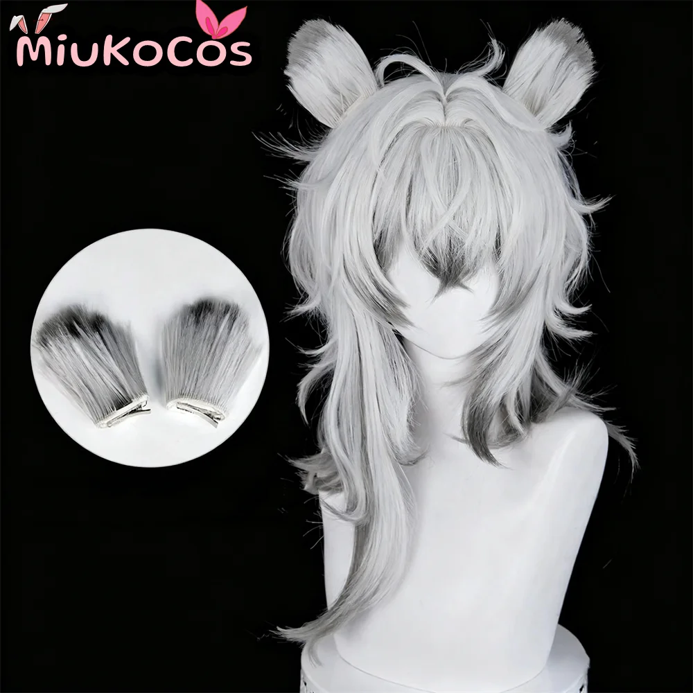 IN STOCK SilverAsh the Reignfrost Cosplay Wig with Ears MiukoCosplay Game Arknights Cosplay