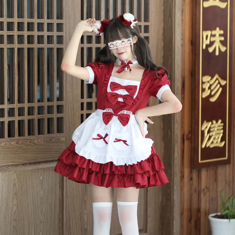 Schoolmeisje Cosplay Kostuum Plus Size Lolita Maid Uniform Sexy Lingerie Jurk Animatie Show Miad Outfits Student Kawaii Kleding