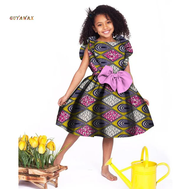 Girls African Dress Children Bazin Riche Dashiki Mermaid Dress Fashion Cute Party Dresses Kids African Print Plus Size Clothing