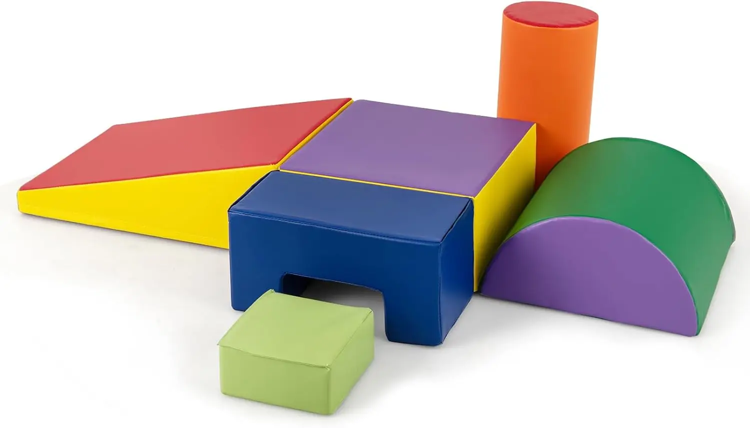 

6-Piece Climb and Crawl Playset, Soft Climbing Foam Block Activity Play Structure Gym Equipment for Infant Baby, Color Coordinat