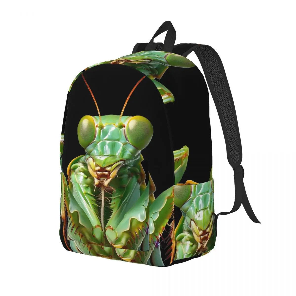 Green Praying Mantis, Eerie Insect Art Backpack Daypack Large Capacity Children BookBag School Bag Shoulder Bags for Men Women