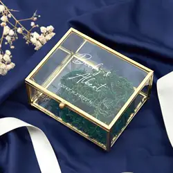 Personalised Rectangular Glass Ring Box, Unique Ring Holder, Customised Ring Bear Box, Only Box