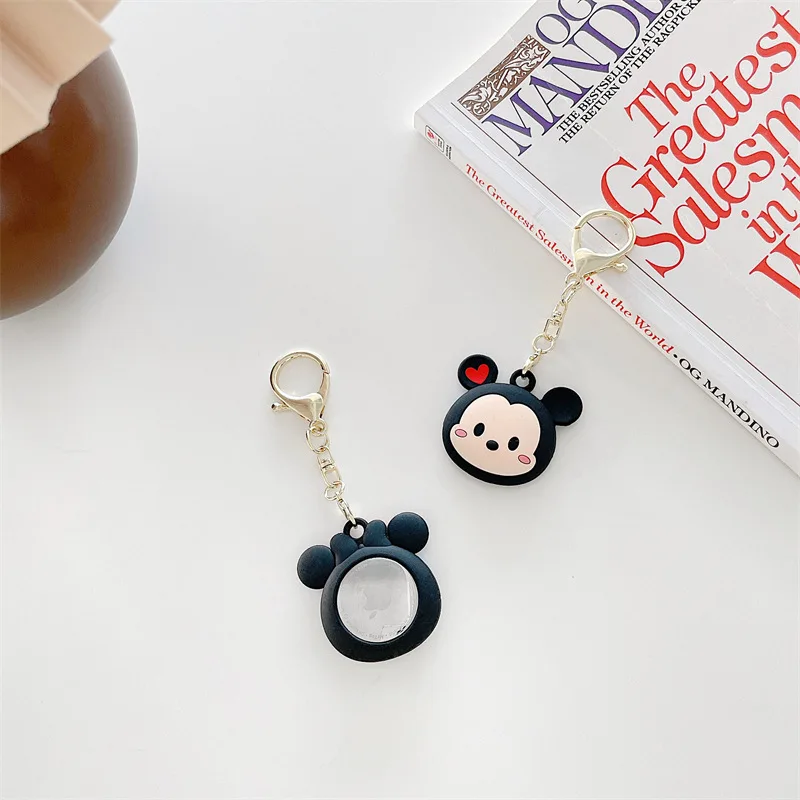 For Apple Airtags Case Protector,Disney Mickey Minnie Airtags Silicone Cover, Anti-lost Airtag Tracker Locator Device Kyechain