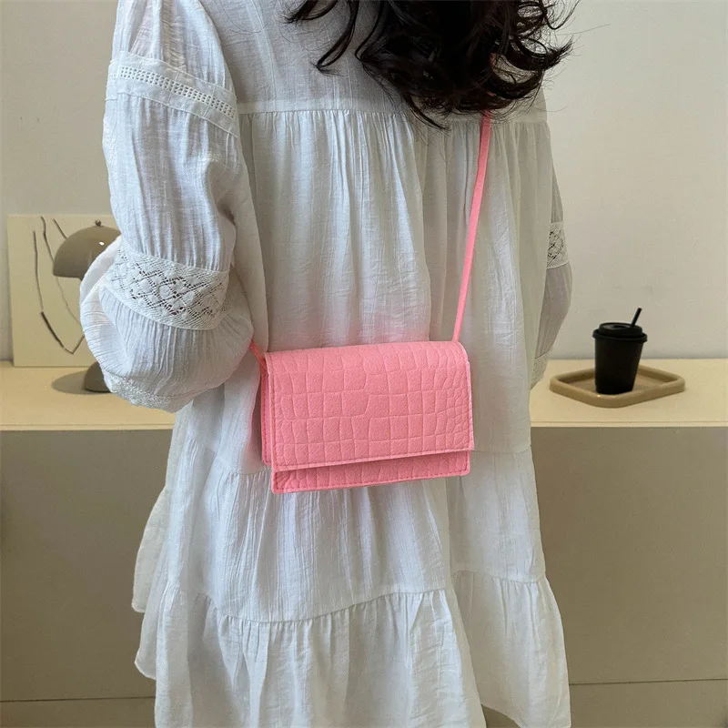 Fashion Multi-Color Small Square Bags For Women 2023 Spring New Trendy Simple Shoulder Bags Crossbody Bags Casual Commuter Bags