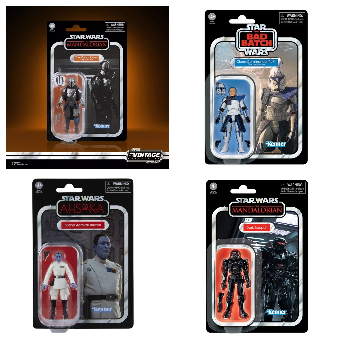Sr Wars The Vintage Collection Grand Admiral Thrawn Bracca Mission The Mandalorian Dark Trooper 3.75 Inch Action Figure Toys