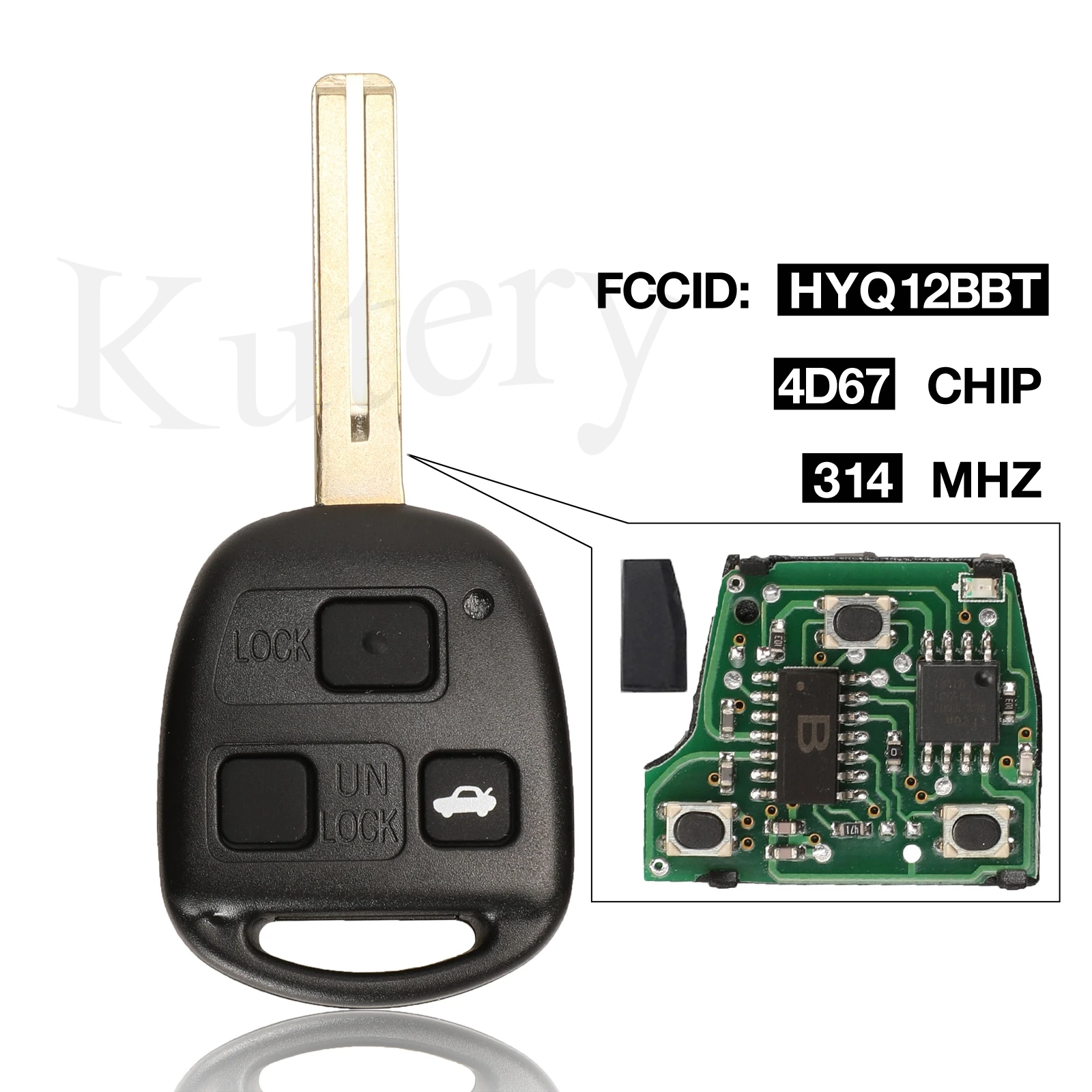 jingyuqin 3Buttons 314MHZ HYQ12BBT 4D67 Chip Remote Key For Lexus RX330 2004-2006 RX350 2007-2009 LS430 ES330 SC430 Fit Toyota 