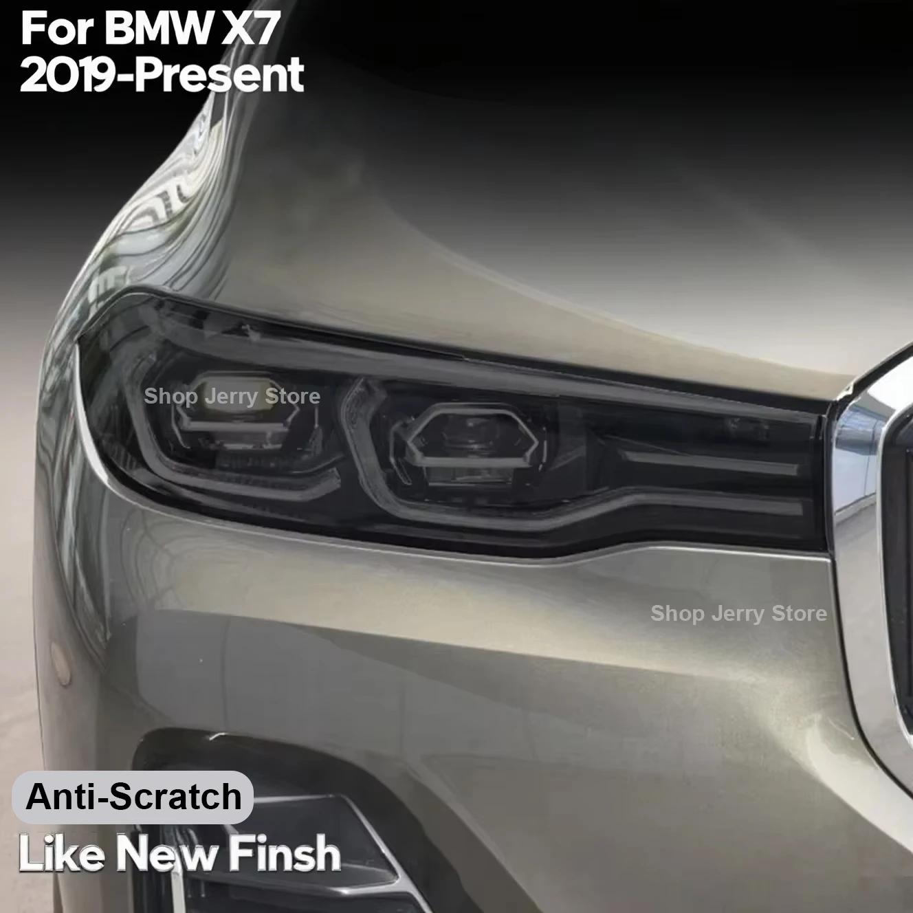 

Car Headlight Taillight Protective Film For BMW X7 2019-Present Headlamp Vinyl Restoration Transparent Black TPU Repair Sticker