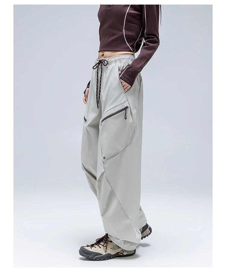 Unisex Wasserdichte Cargohose – Wandelbarer Straight/Jogger-Schnitt, 3D-Schnitt Reflektierende Reißverschlusstaschen, Urban & Leichte Outdoor-Bekleidung – Detail 18