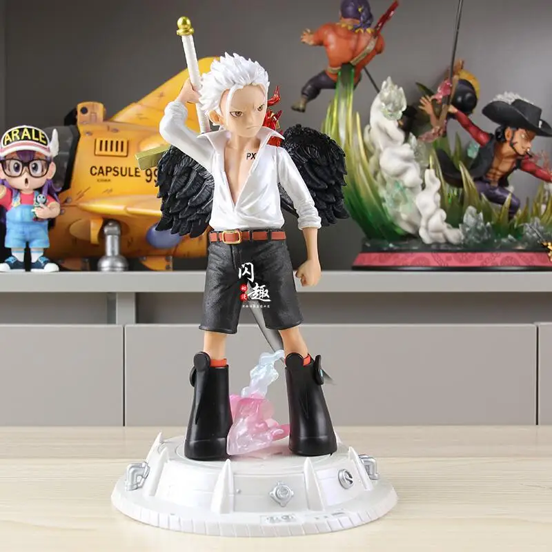 29cm One Piece Seraphim S-Eagle Dracule Mihawk Anime Action Figure Handmade Model Collection Decoration Doll Kid Peripheral Gift