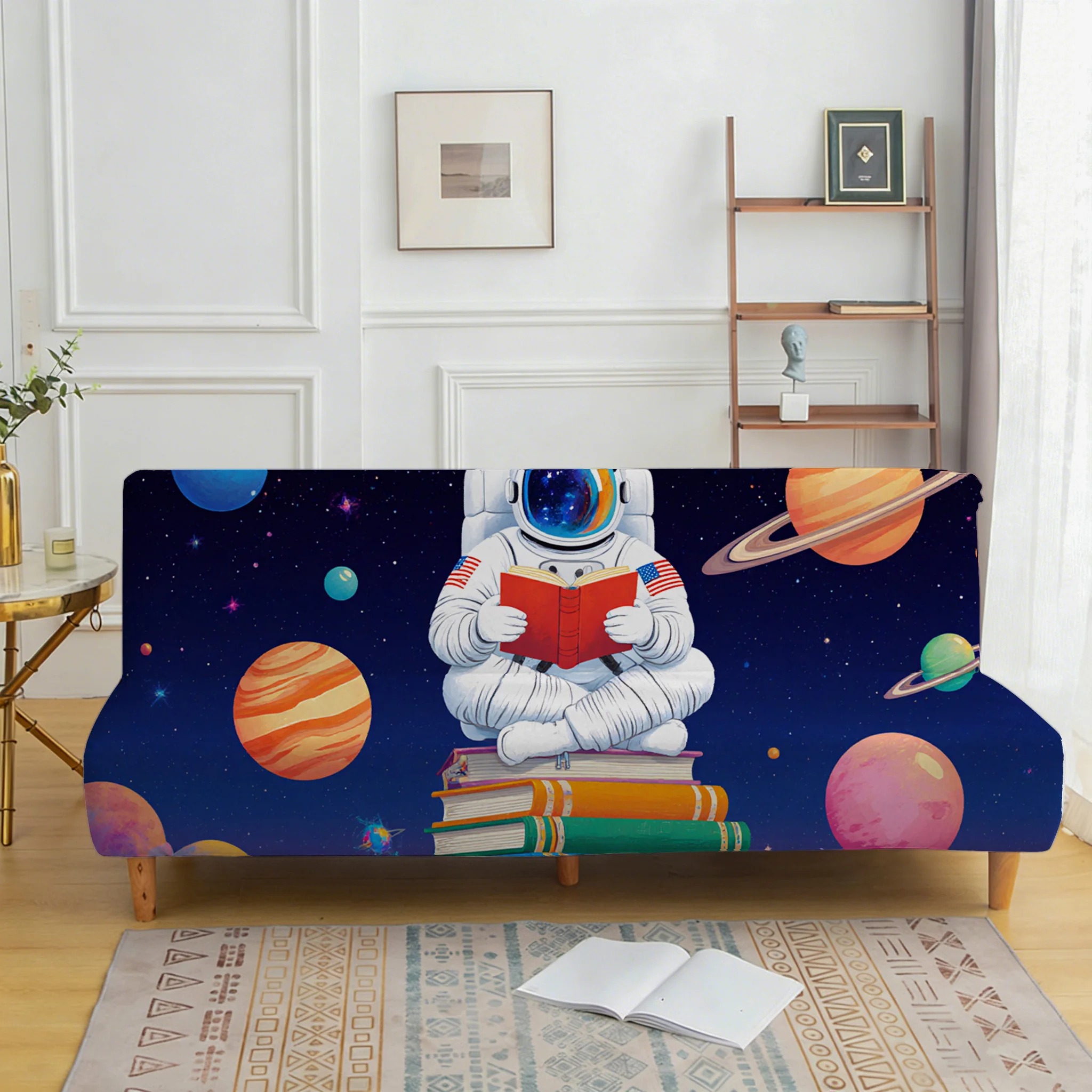 

Эластичный чехол для дивана в гостиную, чехол для дивана с принтом космонавта, универсальный эластичный нескользящий чехол для дивана.