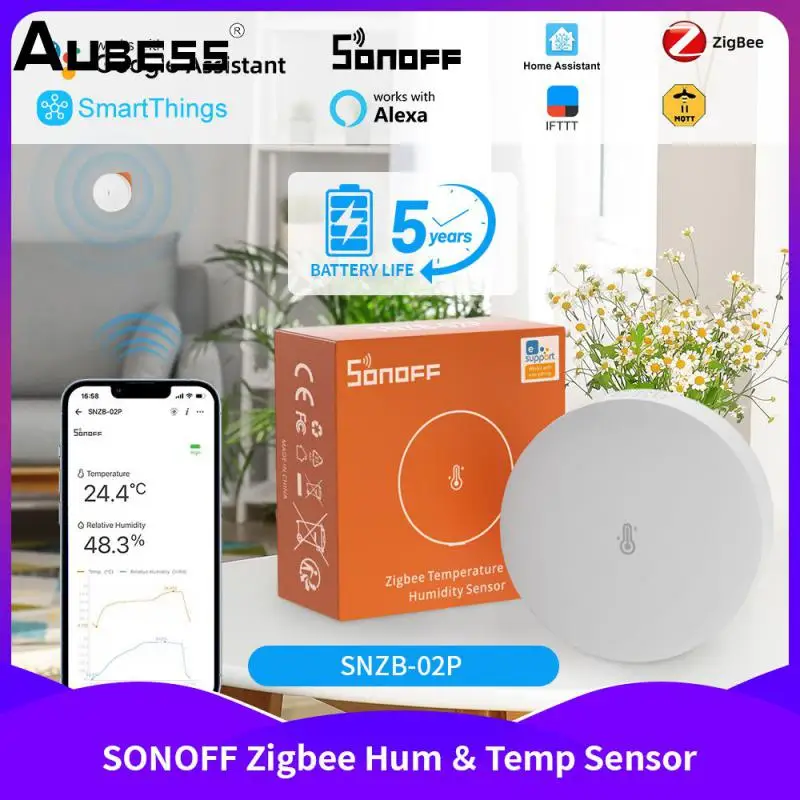 NEW Sonoff SNZB-02P Zigbee Temperature Humidity Sensor High Accuracy Smart Home Support Zigbee2mqtt Google Home Assistant Alexa