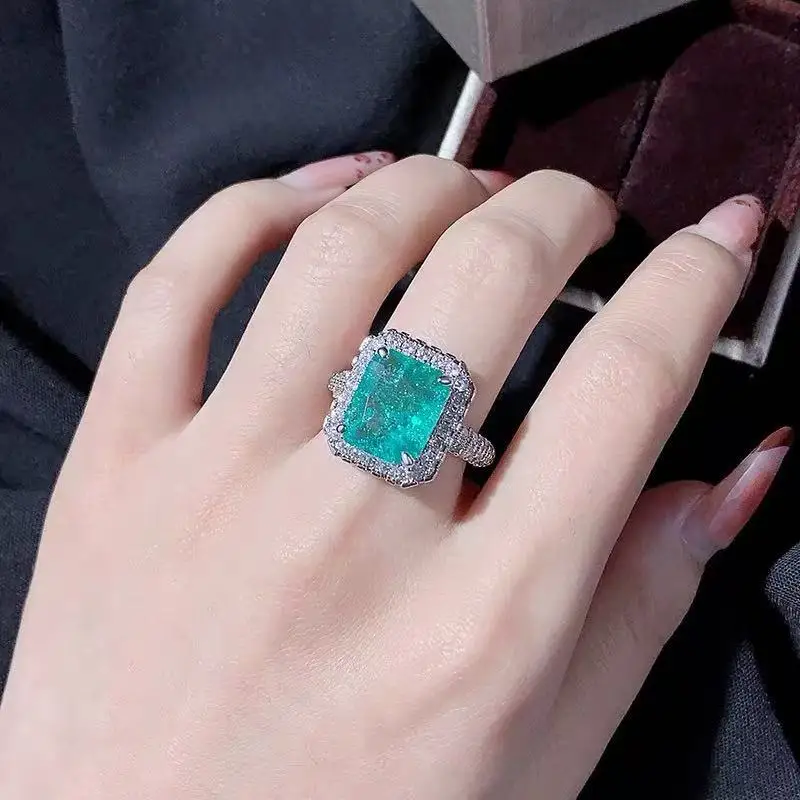 

Princess Cut Ring for Women Full Pavé Color Zircon Sparkling Elegant Band Versatile Jewelry Love Anniversary Gift for Her