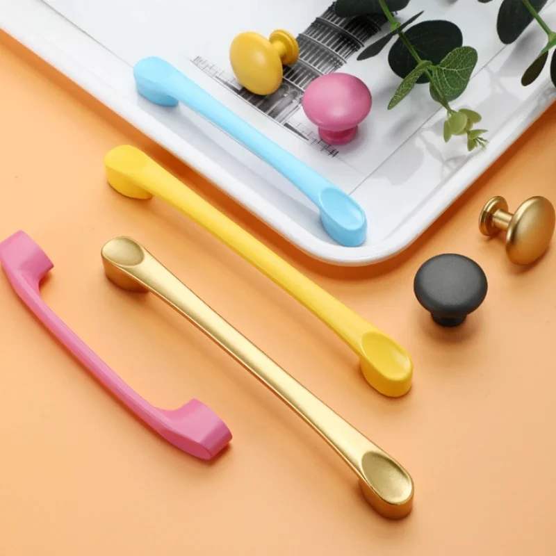 درج خزانة الأثاث مقابض المطبخ لمقبض الخزانة درج الباب الأثاث المطبخ متعدد الألوان الأطفال مقابض الكرتون #4