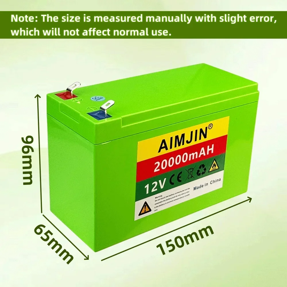 Lithium 12V 20000mAh 18650 recharable battery Pack Solar storage Electric lighting Outdoor