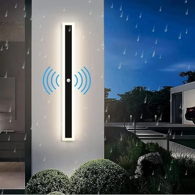 

Outdoor wall lamp with motion sensor 110-240V IP65 waterproof porch lamp LED long garden lamp villa garage lighting fixture