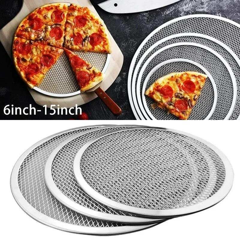 

Pizza Baking Screen Grade Aluminum Pizza Grill Mesh 6-18in Round Baking Pan Pizza Net Cake Pan Roasting Pan Bread Baking Tools