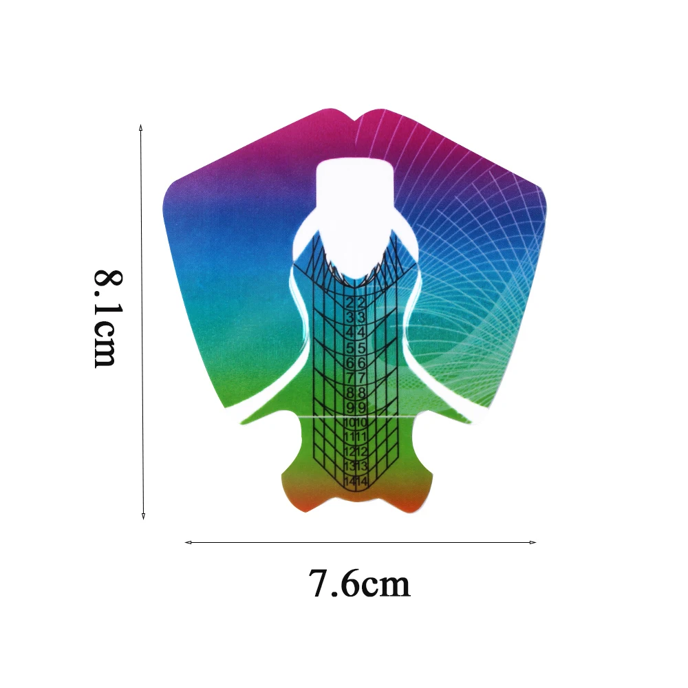 Finger Angel 50/100/500PCS Nail Forms Plastic Rainbow Fish Shape Nail Art Extension Tips Tool Manicure Gel UV Nails Guide Forms - Image 2