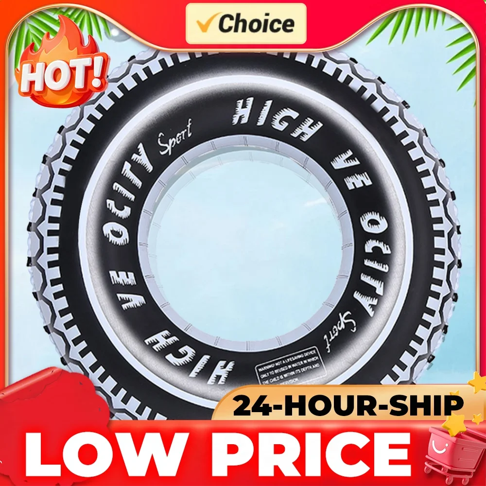 Tire Pattern Swimming Rings Floaties Leakproof Inflatable Swim Ring Swim Float Tube Thickened Pool Rings for Swimming Pool
