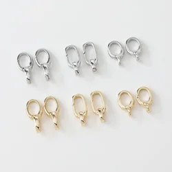 2PCS 14K Gold Plated Chain Lobster Clasp Oval 8 Shape Spring Clasp DIY Necklace Connection Buckle Jewelry Material Accessories