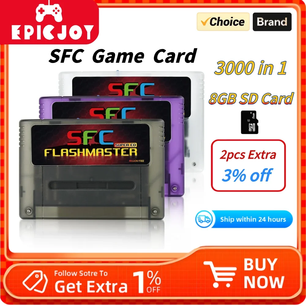 3000 in 1 V1.2 Super Everdrive With 8GB TF Card Game Cartridge For Nintendo SNES SFC Game Console 2026 NEW