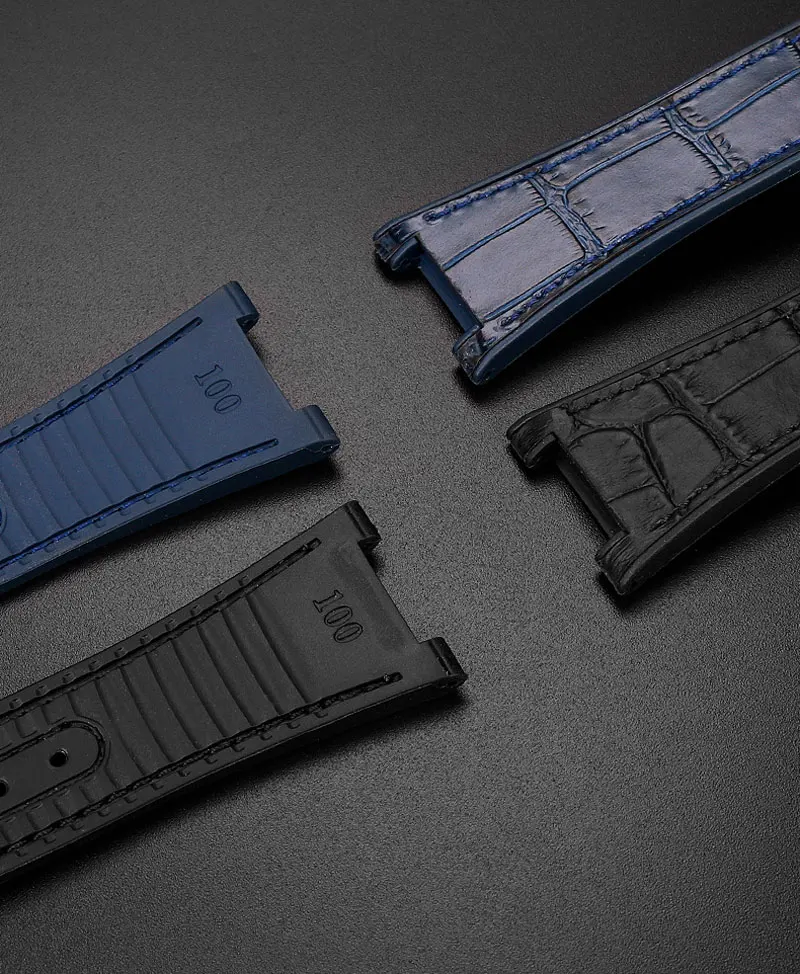 Ремешок для часов из воловьей кожи 25x14 мм с резиновой нижней частью для Omega Constellation 41 мм, ремешок Manhattan 39 мм, мужской ремешок для наблюдения за