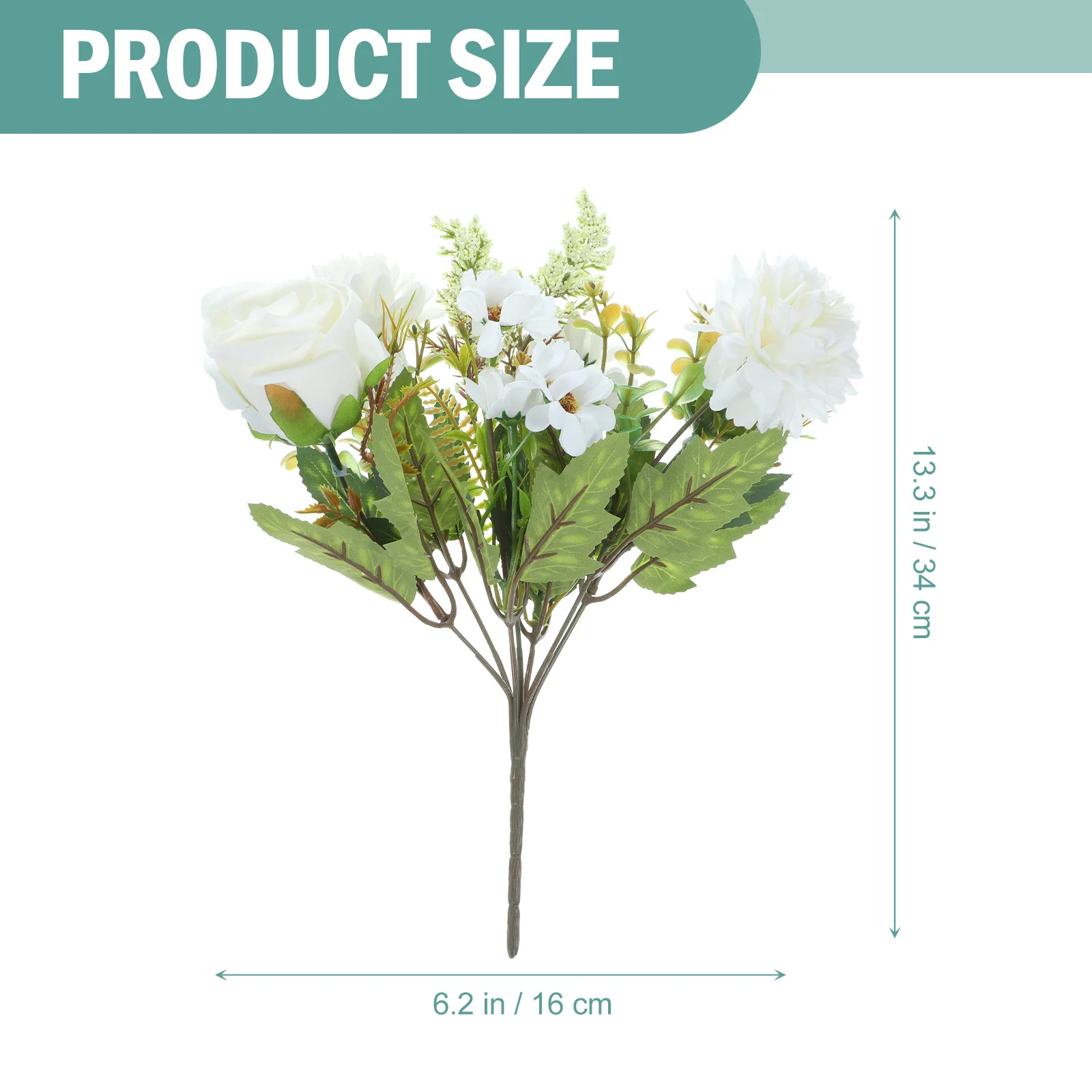 

Silk Rose Bouquet Artificial Flower Bouquet Realistic Looking Faux Rose Daisy Arrangement for Home Decor Table Centerpiece Party