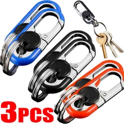 Auto Bag Charms Key Ring Metal Waist Buckle Car Keychain Car Key Holder Keys Organizer Double Ring Keychain Car Accessories