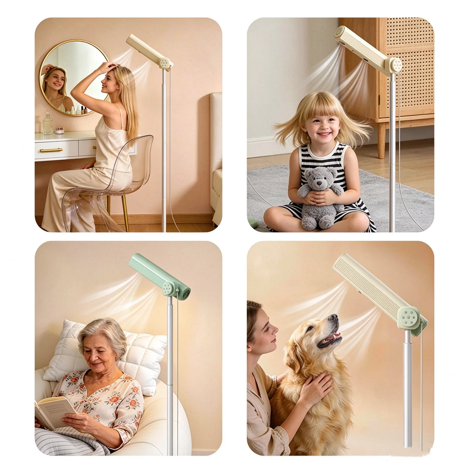 Hair dryer With Remote Control Large Wind Power Lazy Person Vertical Hands-free Hair Dryer Quick Drying Device Height Adjustment