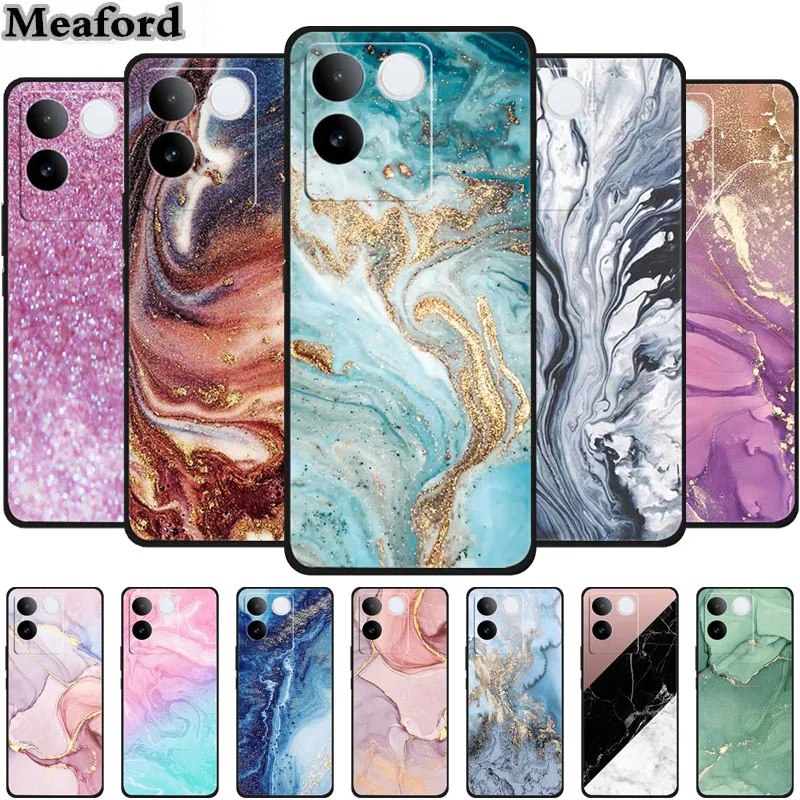 For Vivo iQOO Z7 Pro Case Marble Painted TPU Soft Silicone Phone Cover Cases for Vivo S17e 5G V2285A VivoS17E 6.78