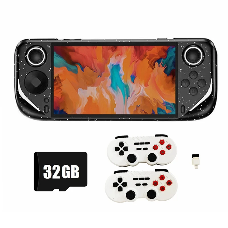 

E6 Plus Handheld Game Console+2Xcontroller 32G+10000Games 5 Inch Portable Arcade Video Game Console Support Connect TV